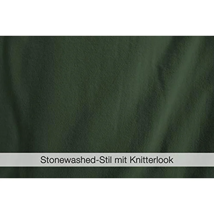 Bettwäsche Lissabon, Renforcé (Bio-Baumwolle), 2 teilig, unifarben, stonewashed und in vielen Farben – Bild 5