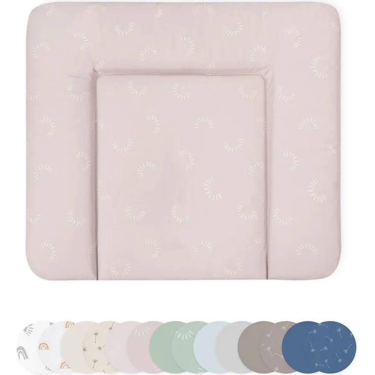 Ehrenkind® Abwaschbare Wickelauflage - Hygienisch, Sicher und Vielseitig in Rosé Gemustert | Wickelauflage 72x85 | Wickelunterlage | Wickeltischauflage abwaschbar