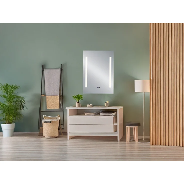 MIRRORS AND MORE 'Ilonka' LED-Spiegel Spiegelglas, 15W, 1700lm, 4000K, IP20, 50x70cm – Bild 8