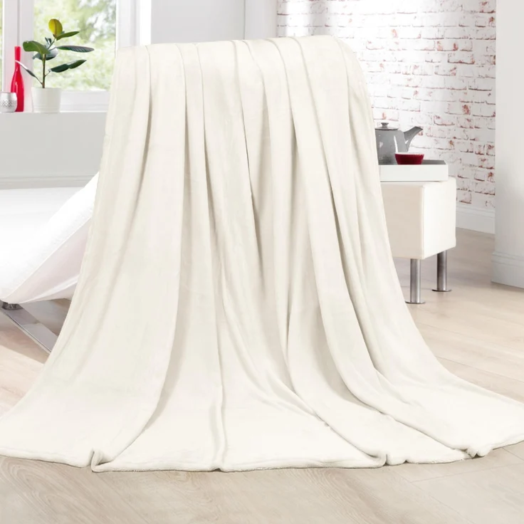 Kuscheldecke Cashmere Touch 150x200cm ( Off White ) Flauschige Wohndecke für Sofa, Couch und Bett, Tagesdecke OEKO-TEX - Sofaüberwurf – Bild 1