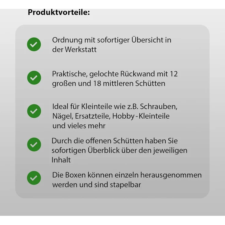 Stapelboxen mit Wandregal rot 32 tlg, Kleinteilemagazin – Bild 7