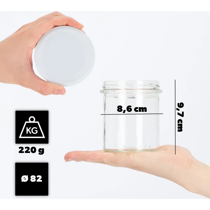 KADAX 10x Glas 350 ml für Marmelade, Honig, Fleischkapseln Fi82 – Bild 3