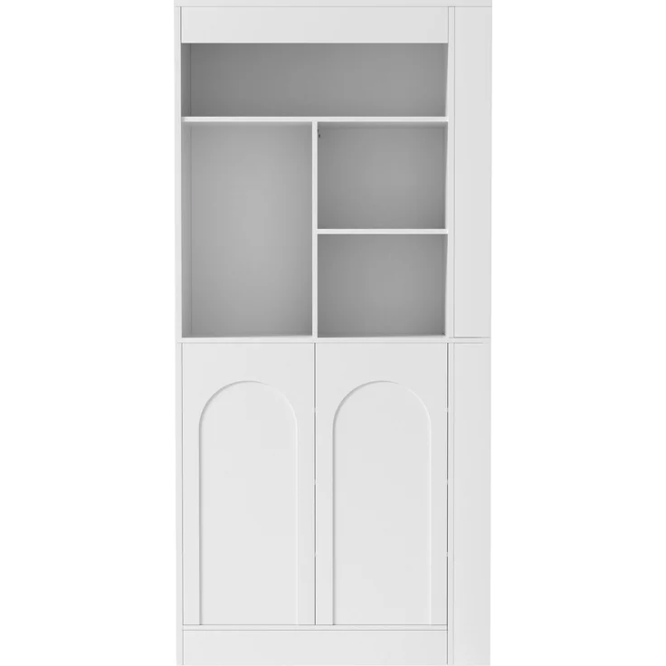 ZUBALIYA Regalschrank (85 x 35 x 180 cm), 2 Türen, Verstellbare Einlegeböden, Stauraum für Wohnzimmer, Arbeitszimmer und Flur, Weiß – Bild 14