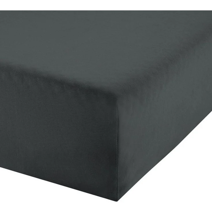 Erwin Müller 'Freising' Spannbettlaken, Gummizug: Rundumgummi, 1 Stück, Elasthan-Jersey-Stretch Uni, Anthrazit, Boxspringbett | 90x190 - 100x220 cm – Bild 4