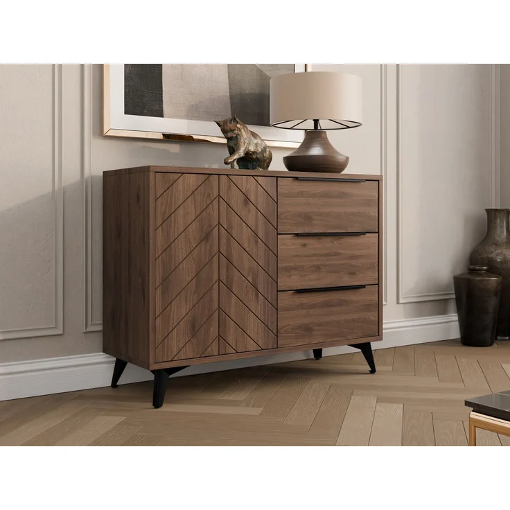 Kommode Xylix Bis 100 1D3SZ (Farbe: Nuss Okapi) – Bild 2