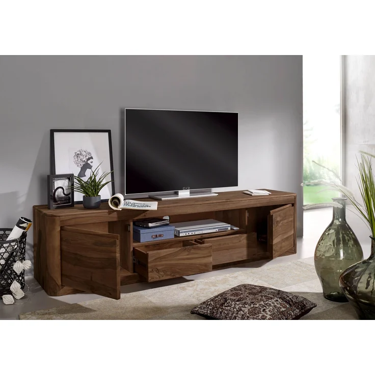 TV-Board Sheesham 200x45x50 smoked cherry gebeizt TORONTO #151 – Bild 4
