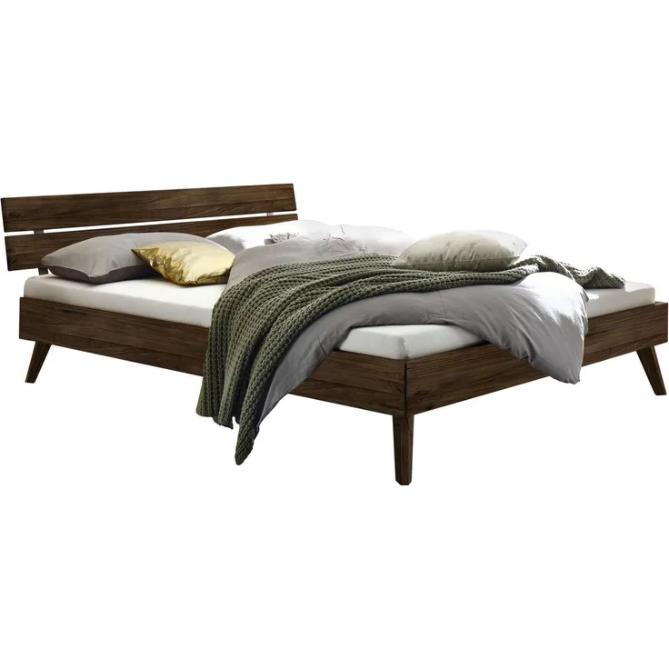 Hasena Massivholzbett Ortona Nussbaum geölt 100x210 cm, Komforthöhe 25 cm – Trento