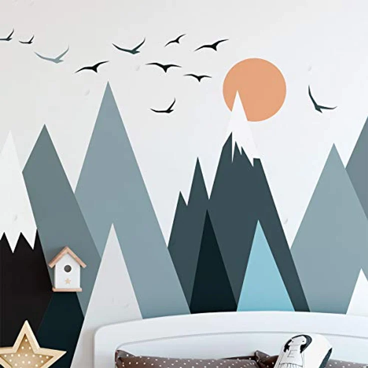 Ambiance-Aufkleber Skandinavische Parka Mountains Wandtattoos, DIY-Wohnkultur, abziehbare Aufkleber zum Abziehen und Aufkleben, wasserdichte und selbstklebende Wandkunst - 60 x 115 cm – Bild 6