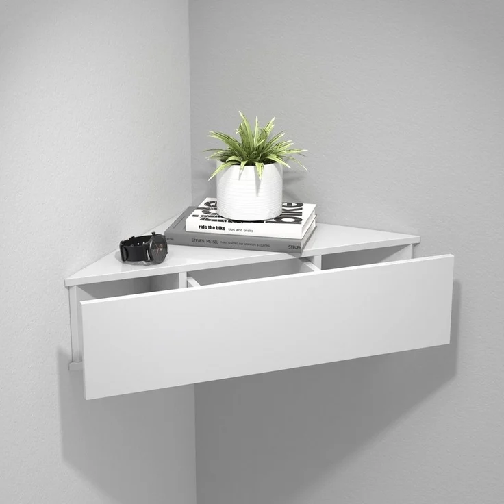 VCM Nachttisch Usal 918293 Weiß H. 15 x B. 60 x T. 43 cm – Bild 2