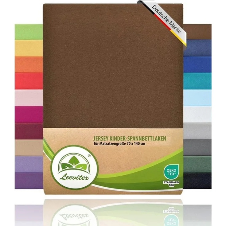 leevitex® Spannbettlaken Spannbettlaken Kinder Spannbettlaken Premium 170 g/m², Gummizug: Rundumgummizug, (2 Stück), schwer & blickdicht, 100% Baumwolle, 70 x 140 cm – Bild 4