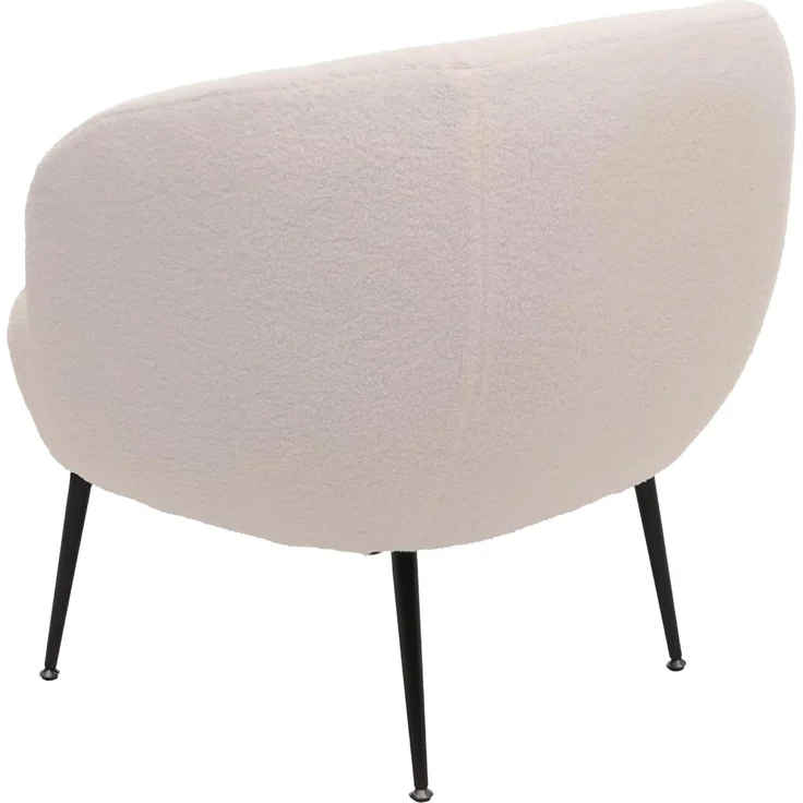 Lounge-Sessel HWC-O37, Cocktail-/Clubsessel Polstersessel Sessel, Stoff/Textil Bouclé (330g/m²) Metall MVG ~ weiß – Bild 6