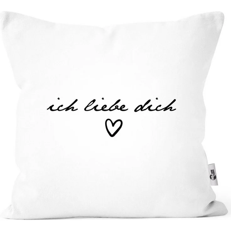 MoonWorks Dekokissen Kissen-Bezug Liebesbotschaft Herz ich liebe dich Geschenk Frau/Mann Geliebte/r Jahrestag Valentinstag Weihnachten MoonWorks® – Bild 1