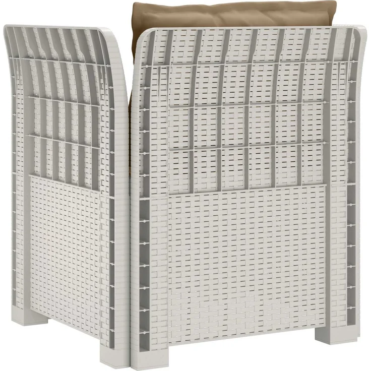 vidaXL 1-Sitzer Sessel mit Kissen Rattan-Look PP Weiß 8011878 – Bild 5