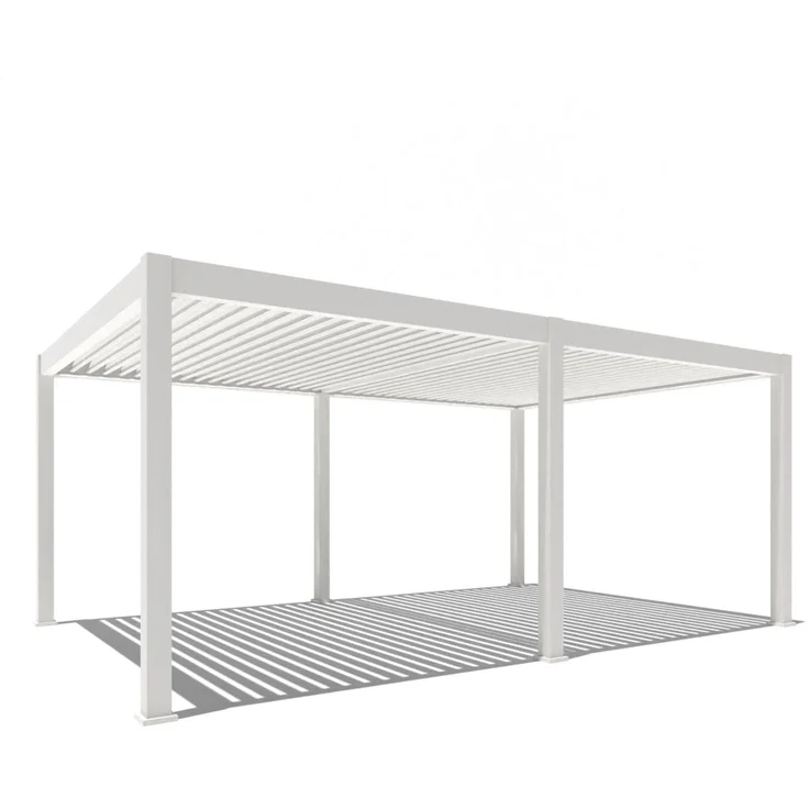 Weide E-Deluxe Plus | elektrische Pergola mit LED | Voll Aluminium | 4 x 6 M | motorisiertes Lamellendach weiß – Bild 1