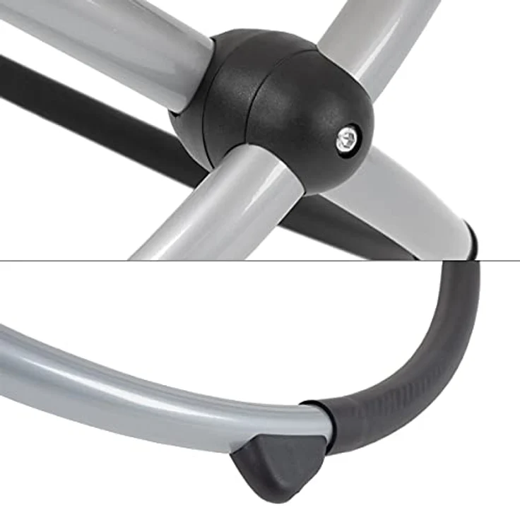 ECD Germany Schaukelliege Sonnenliege klappbar Hellgrau, mit Kopfstütze, ergonomischer Stahlrahmen, wetterfest und atmungsaktiv – Bild 5