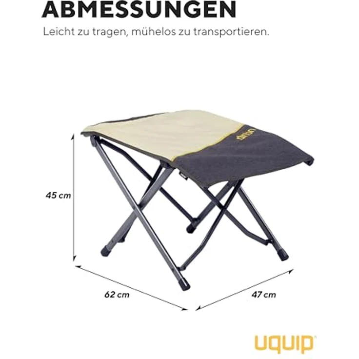 Uquip Fußablage Finley Fußbank Camping Stuhl Klappstuhl Fuß Stütze Hocker Stahl Boulder – Bild 5