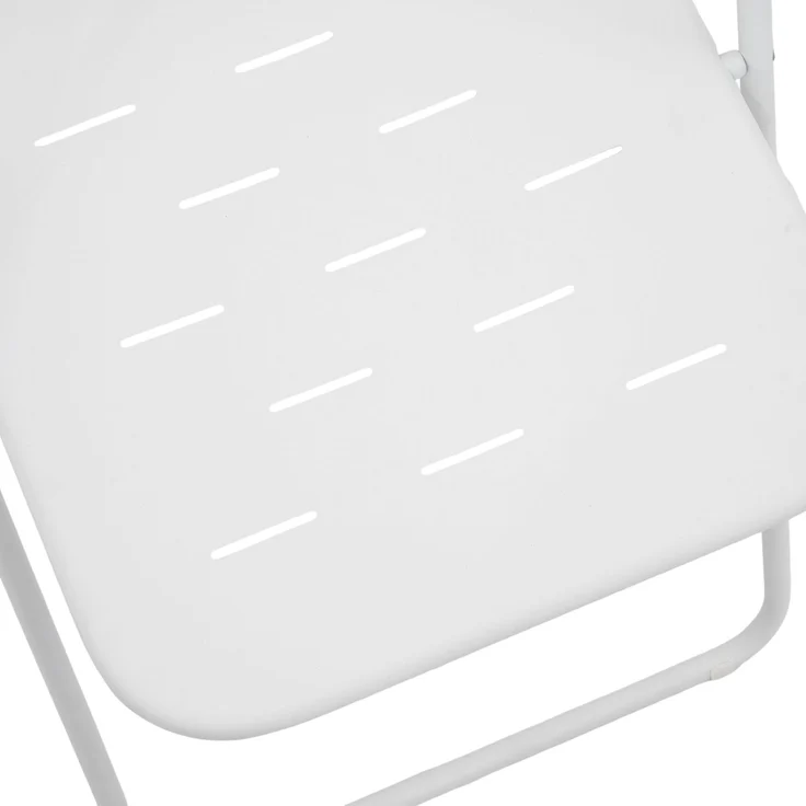 Bistro-Set aus Stahl, klappbar, 3-teilig, Tisch 60x60x73 cm, Weiß – Bild 7
