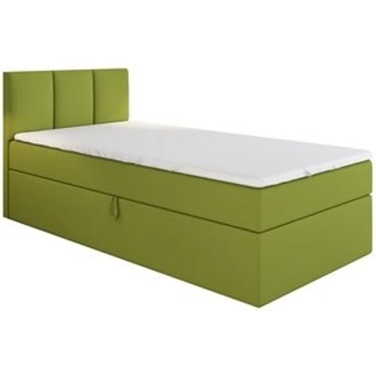 A&J MöbelLand GmbH Boxspringbett Einzelbett NASI mit Bettkasten, Topper und gepolstertem Kopfteil. (Boxspringbett mit Bettkasten und gepolstertem Kopfteil. Inclusive Topper !, TOP ANGEBOT), Länge 208 cm Höhe 106 cm – Bild 6