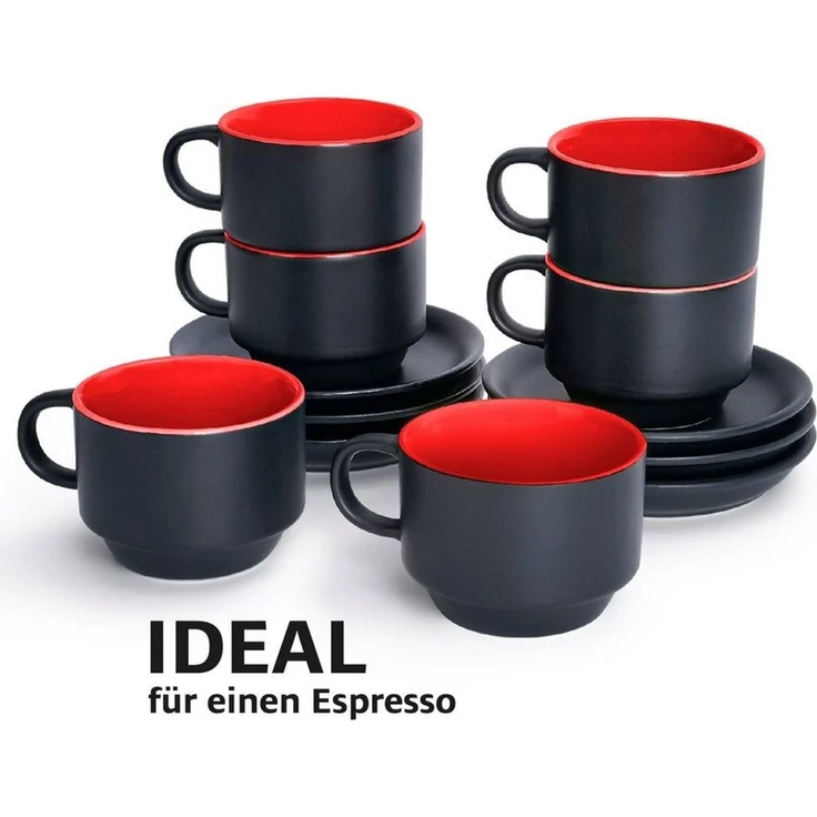 MiaMio Espressotasse Espressotassen Set Le Papillon Kollektion (6 x 75ml) – Bild 2