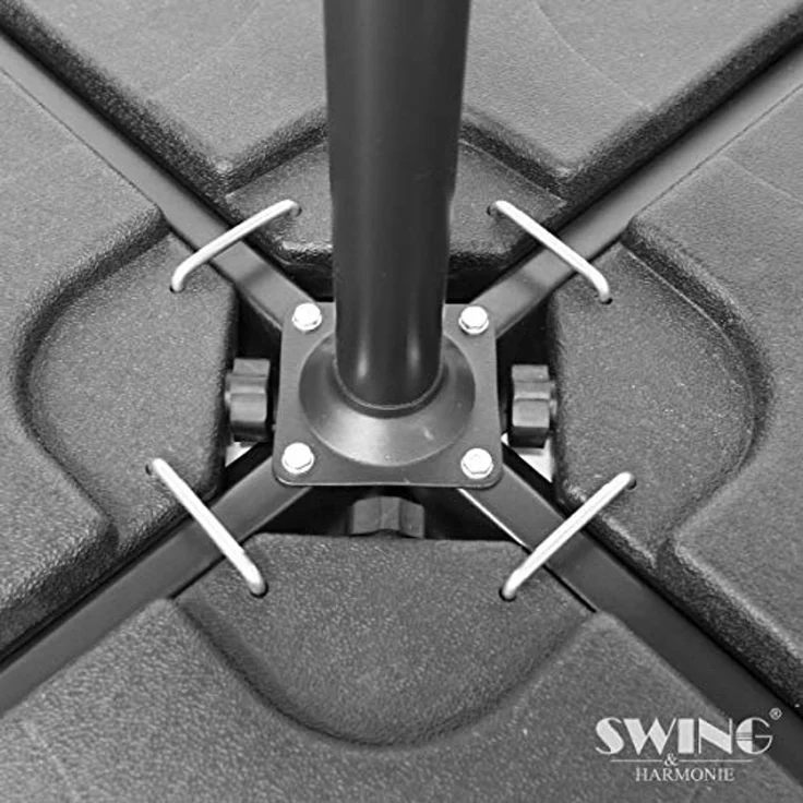 Swing&Harmonie Schirmständer-Platte Schirmgewicht befüllbar bis 130 kg Sonnenschirm Gewicht, (Schirmständer Beschwerungsplatten, Sonnenschirmständer Ampelschirm) – Bild 4