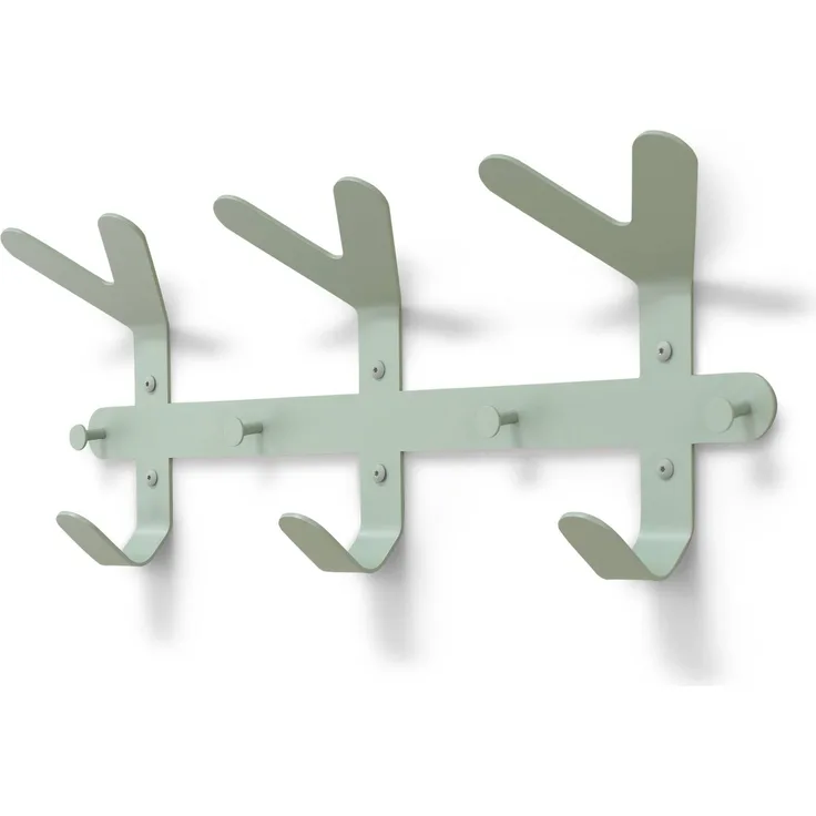 Spinder Design FRONDO Garderobe aus Stahl im modernen Farbton Dusty Green 66x8,5x37,5 cm
