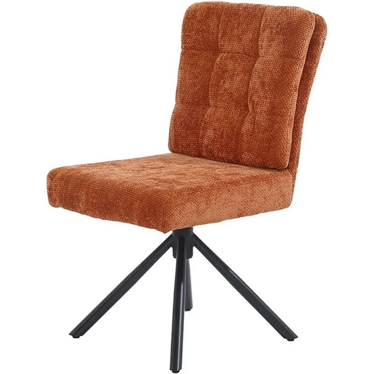 Massivart® Polsterstuhl drehbar, Esszimmerstuhl mit Wippfunktion und Taschenfederkern, »Hedia«, Chenille-Optik · Metallgestell schwarz · mit Nivellierung