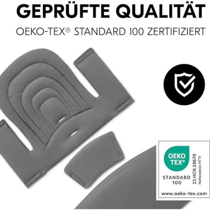 Hauck Sitzkissen / Hochstuhlauflage für Highchair Baby Seat, atmungsaktive Baumwolle, Dunkelgrau, passend für Alpha+, Beta+ und Arketa Hochstühle – Bild 4
