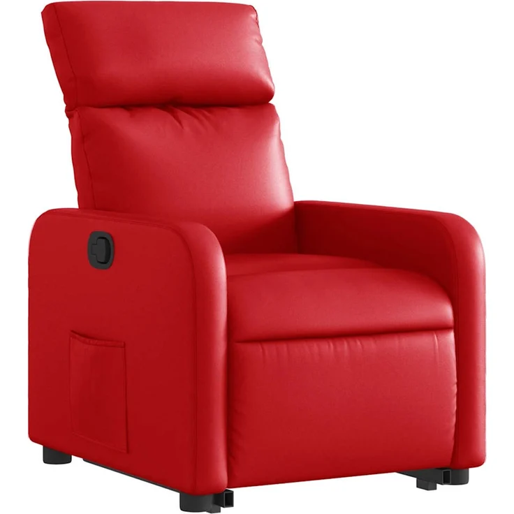 Relaxsessel, Fernsehsessel, Schlafsessel mit Aufstehhilfe Rot Kunstleder – Bild 4