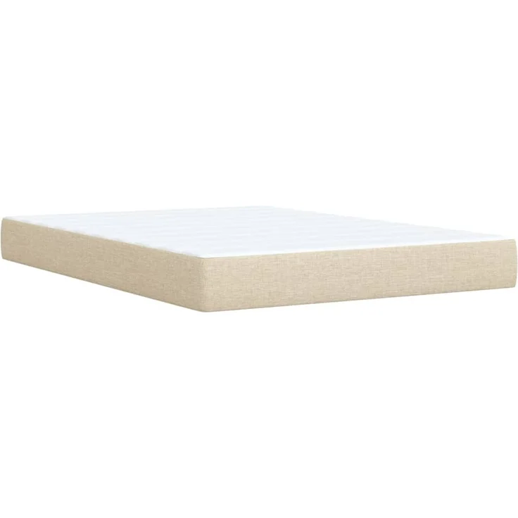 vidaXL Boxspringbett mit Matratze Creme 140x190 cm Stoff 3289756 – Bild 10