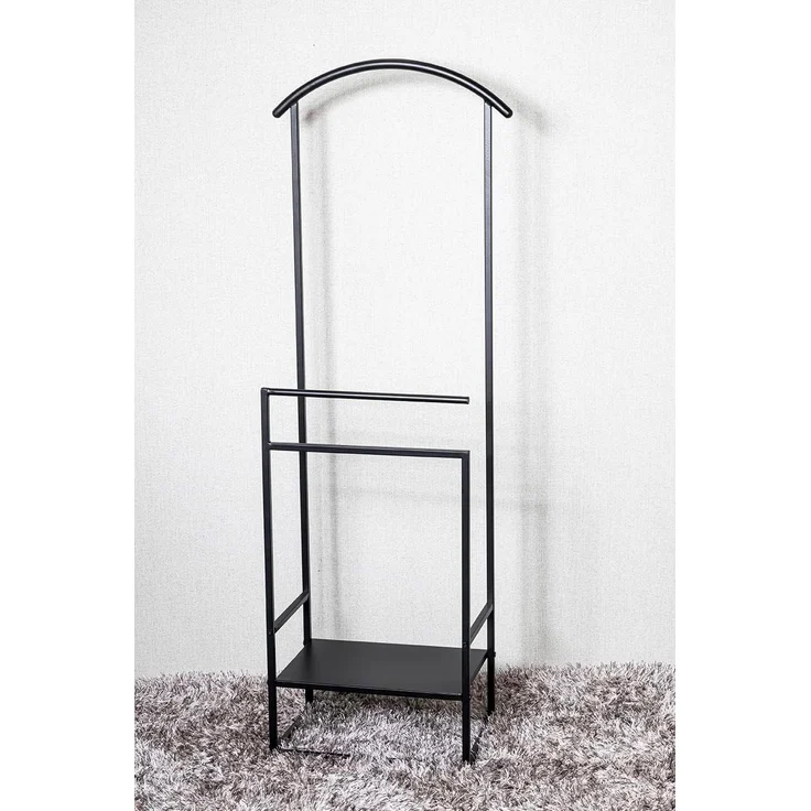 HAKU Möbel Herrendiener schwarz, Metall - Maße: B 47 cm x H 128 cm x T 26 cm, Style: Modern – Bild 6