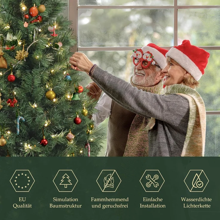 SALCAR Künstlicher Weihnachtsbaum 2,1 m mit Beleuchtung – Bild 9