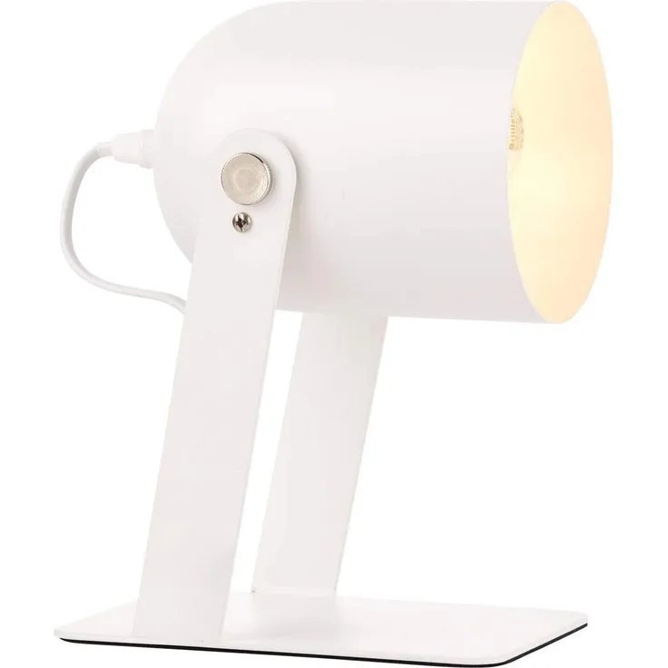 BRILLIANT Lampe Yan Tischleuchte 29cm weiß | 1x A60, E27, 30W, geeignet für Normallampen (nicht enthalten) | Mit Schnurzwischenschalter