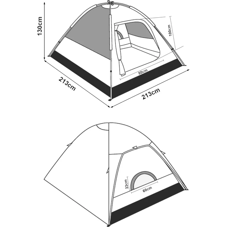 Campingzelt für 2 Personen in Blau [pro. tec] – Bild 4