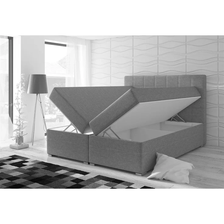 Boxspringbett ARIANNA 140x200 cm Stoff Braun – Bild 2
