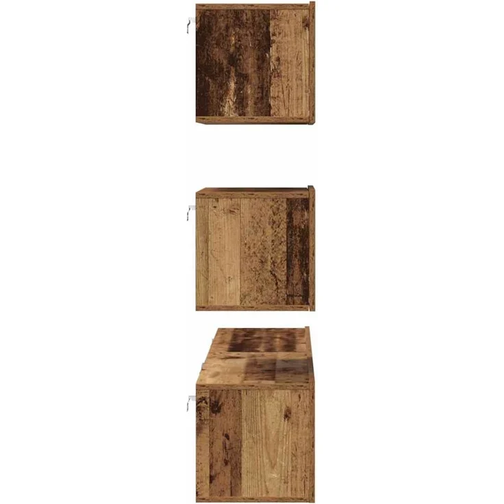 vidaXL TV-Schrankset Wandmontiert 4 pcs Altholz Holzwerkstoff 3393393 – Bild 7