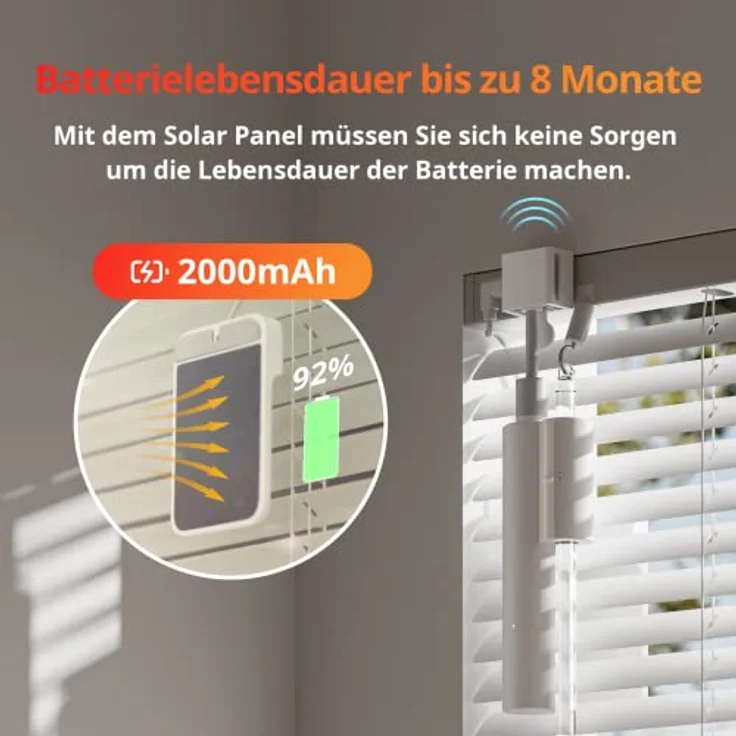 SwitchBot Blind Tilt Motorisierter Jalousie-Motor - Intelligenter elektrischer Jalousie-Motor, solarbetrieben, kompatibel mit Alexa und Google Home, Blinde Neigung – Bild 3
