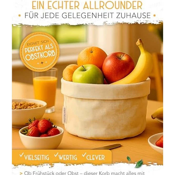 Krustenzauber Brotkasten Moderner Brotkorb & Brotkasten zur Brotaufbewahrung für frisches Brot – Bild 7
