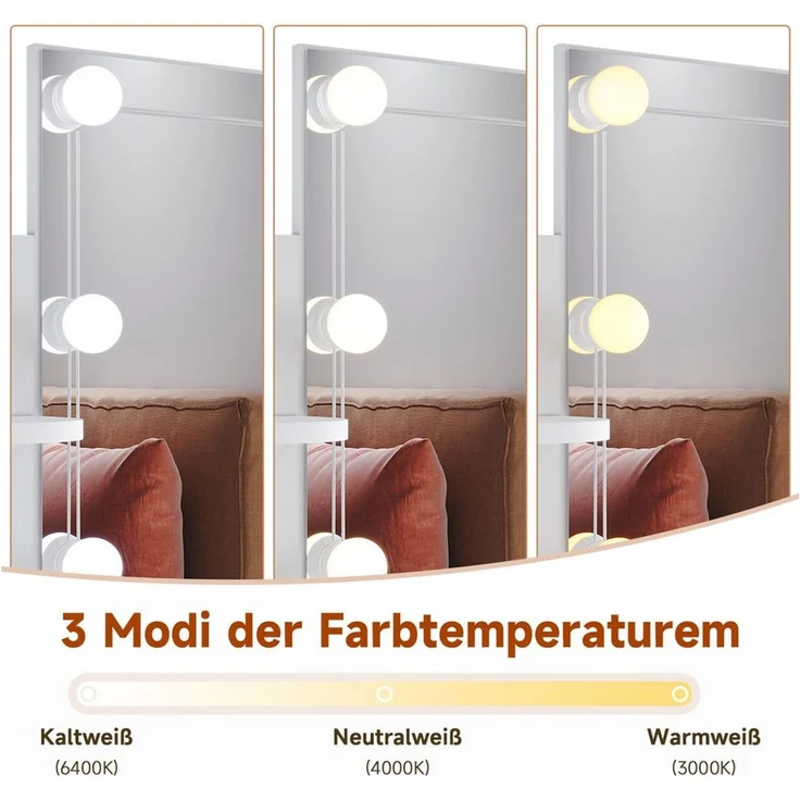 SONNI Schminktisch Schminktische,Mehrere Stile und Größen zur Auswahl,Schwarz und weiß – Bild 4