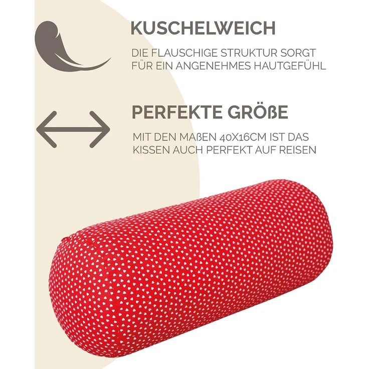 Original Dr. Berger Nackenrolle 40 x 16 cm Miniherz Rot – Bild 5