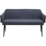 Sitzbank HWC-L13, Esszimmerbank Bank Polsterbank Garderobenbank Rückenlehne Armlehne Stoff/Textil 133cm ~ anthrazit