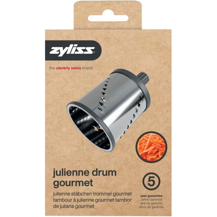 zyliss Trommelreibe Gourmet Zubehör, Edelstahl, (1-St), Juliennetrommel ideal für Obst und Gemüse im Julienne-Stil – Bild 2