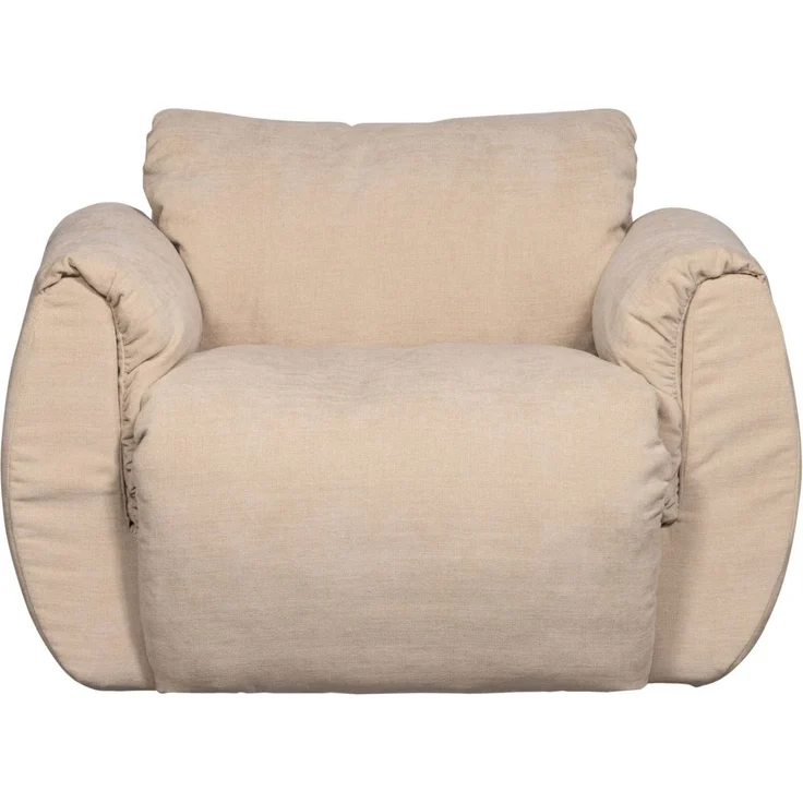 Drehsessel Baggy aus Chenille-Stoff, modernes Design, sandfarben, weich gepolstert, Indoor – Bild 3