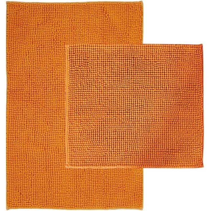 NYVI Badematte Badematten Set 2 teilig Chenille 50x80 Badematte und 45x50 WC-Vorleger, Höhe 20 mm, Polyester, Badezimmerteppich Set - Rutschfest, Saugstark, Schnell Trocknend – Bild 4