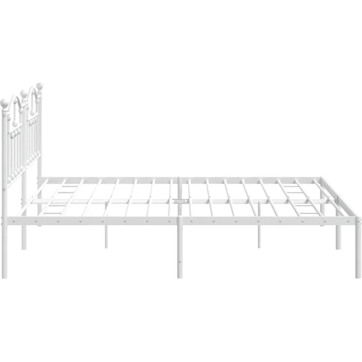 Doppelbett, Bettgestell Modernen mit Kopfteil Metall Weiß 200x200 cm d850e – Bild 6