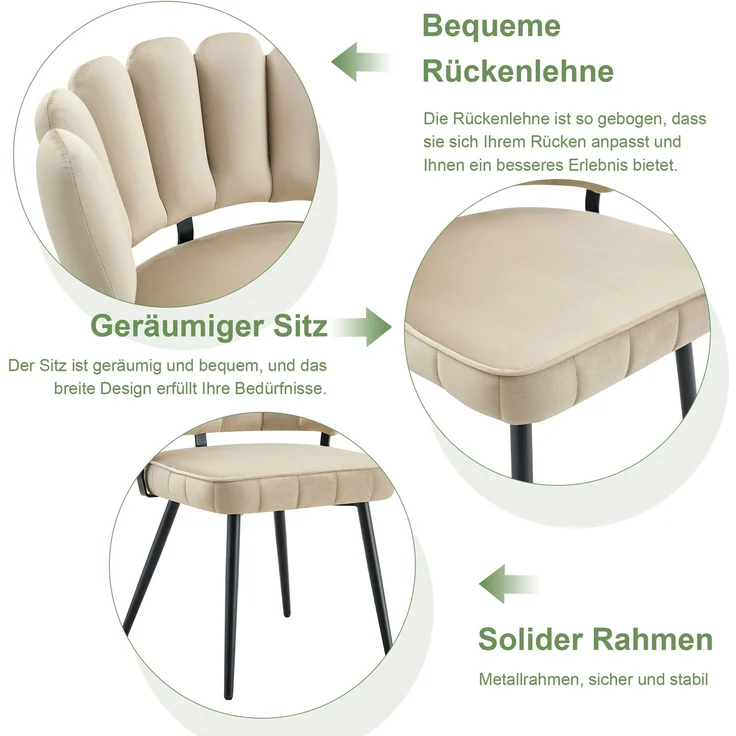 Esstischgruppe H 75 x T 107 x B 107 cm in Nussbaum-Optik mit 2 Stoffstühlen und doppelter Ablage – Bild 8