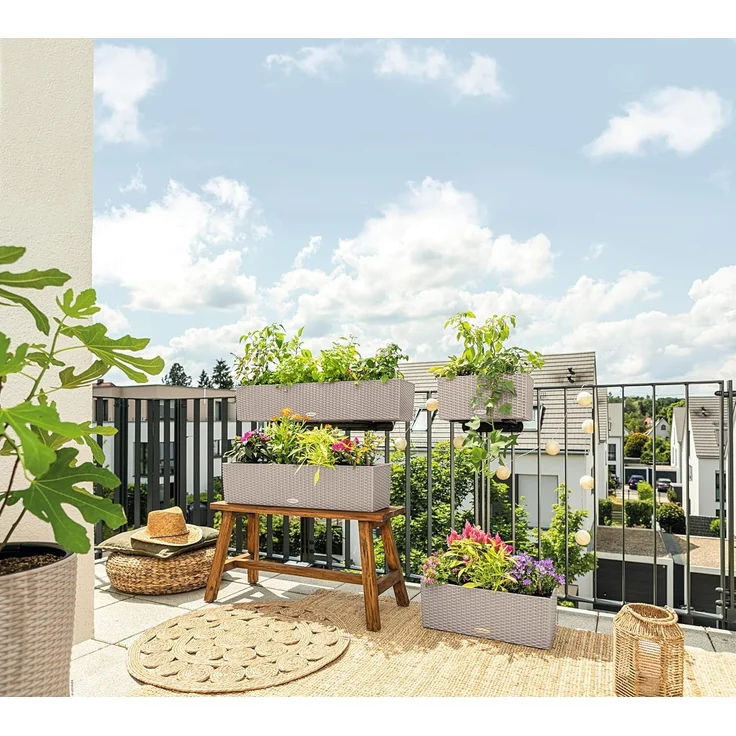 Lechuza Blumenkasten-Set Balconera Cottage 40 Kunststoff sandbraun 40,4 x 19,2 cm – Bild 4