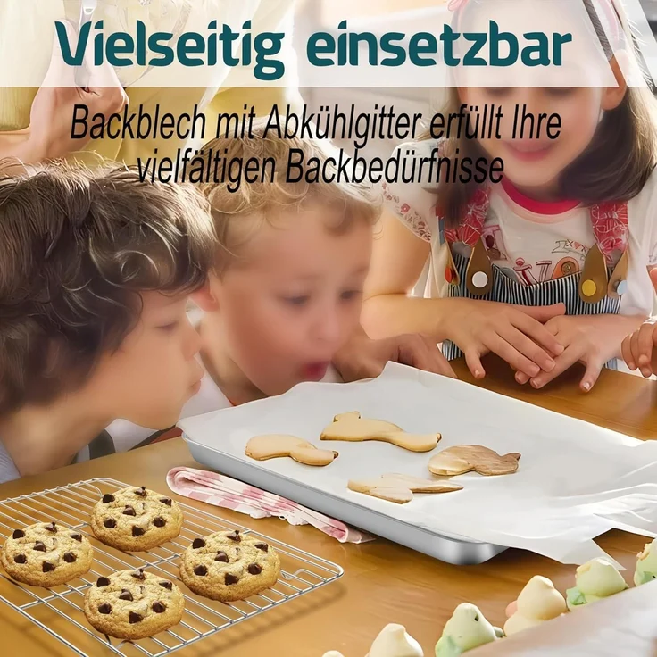 TEAMFAR Backblech Abkühlgitter Edelstahl Klein Mini-Ofenschale kuchengitter – Bild 6