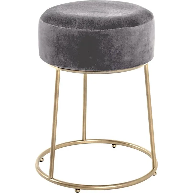 Hocker >Sonja 5< in gold-grau aus MDF, Metall - 46cm (H)