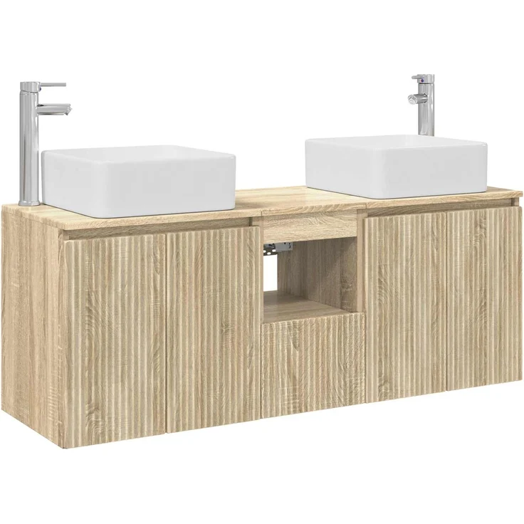 vidaXL Badezimmerschrank-Set 3 stk. Sonoma-Eiche 135 x 35 x 80 cm 3405659 – Bild 2