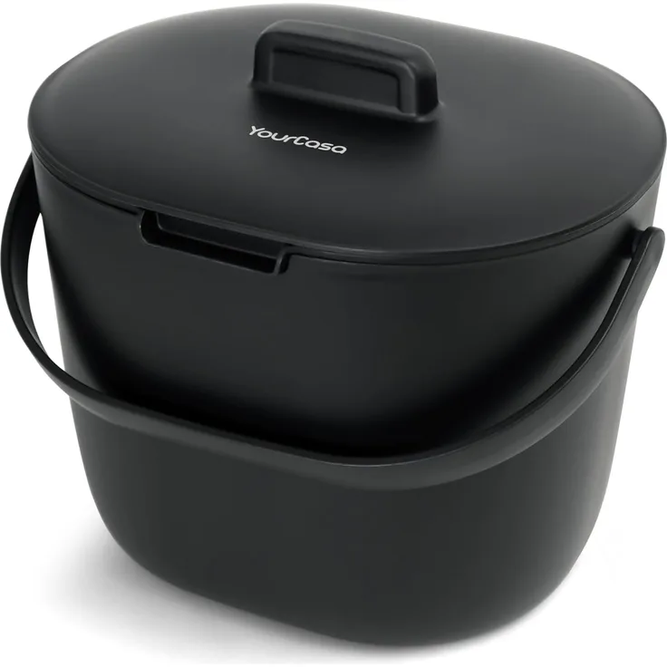 YourCasa Biomülleimer Küche 6L für alltäglichen Biomüll Spülmaschinenfest mit Sieb, Spülmaschinenfest, 6L Fassungsvermögen
